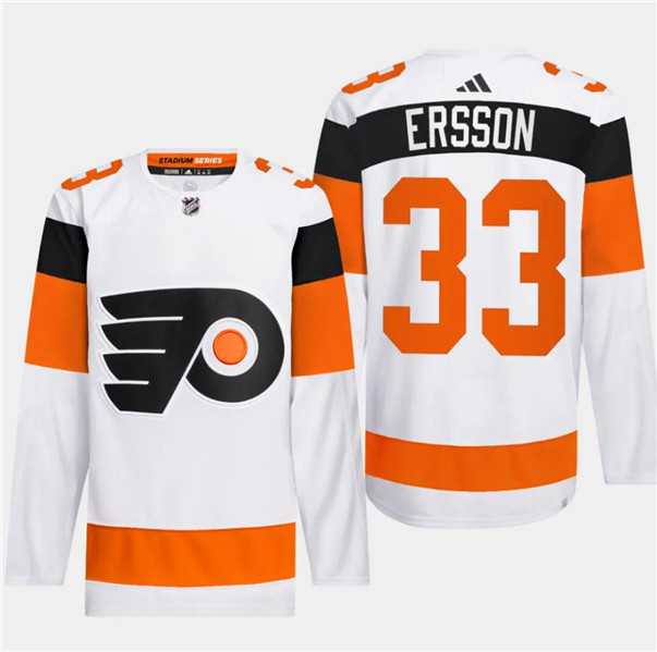 Mens Philadelphia Flyers #33 Samuel Ersson White 2024 Stadium Series Stitched Jersey Dzhi